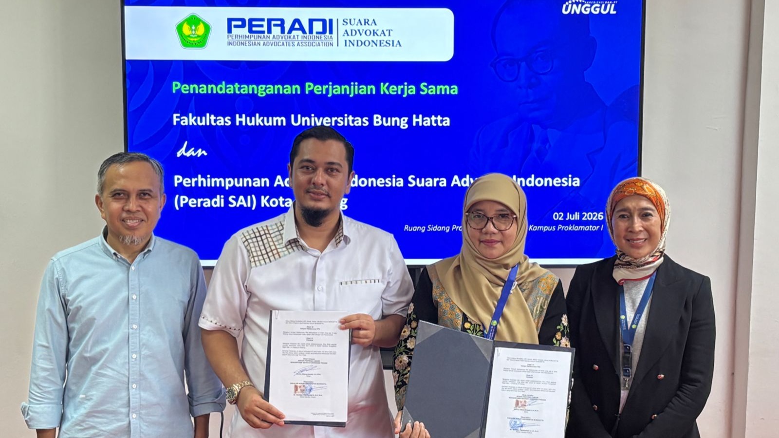 FH Universitas Bung Hatta dan DPC PERADI SAI Kota Padang Jalin Kerja Sama mengenai Pendidikan Profesi Advokat 